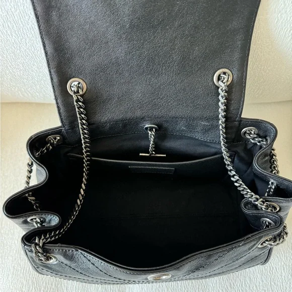 YSL Saint Laurent Nolita Black Grainskin Leather Handbag - Picture 15 of 16